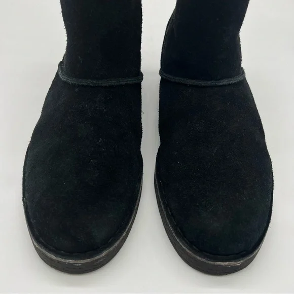 Clarks Womens Drafty Day Black Suede Mid Calf Boots Size 8.5 Cushion Soft - Picture 2 of 10